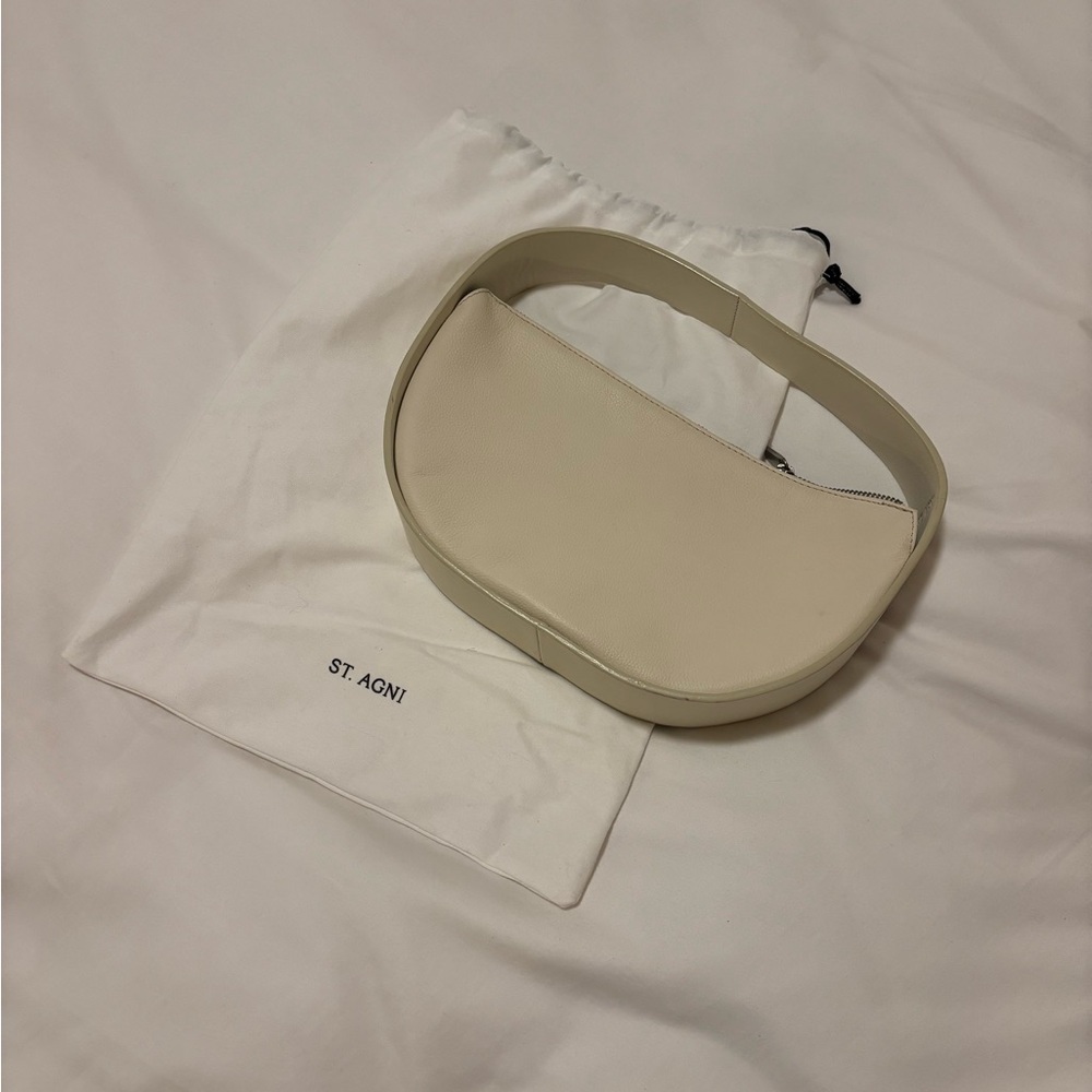 St. Agni Ivory Crescent Shoulder Bag